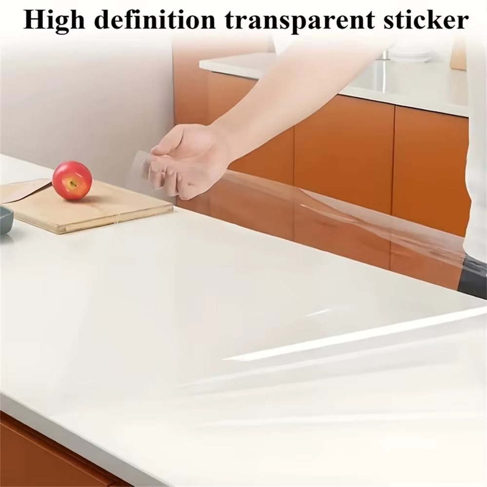 1 Rouleau de Film Protecteur Transparent Auto-Adhésif Anti-Graisse pour Murs de Cuisine et Placards