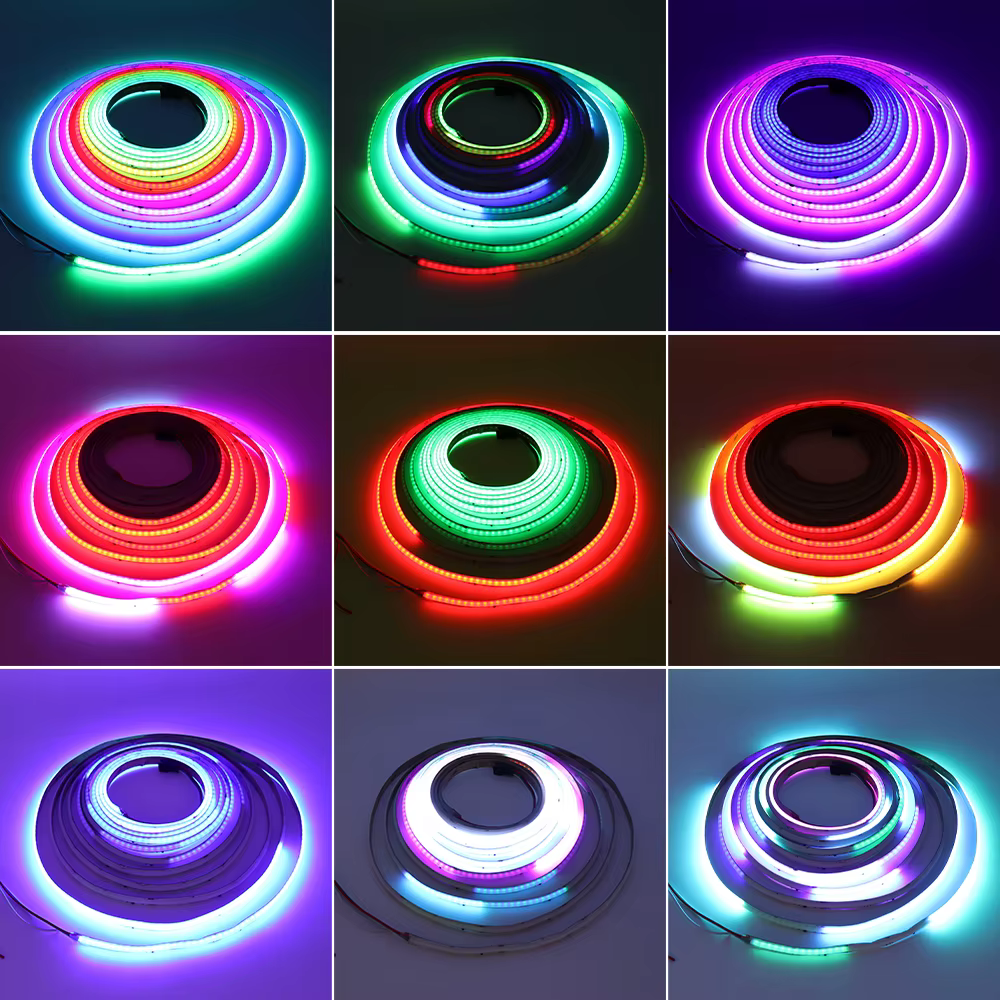 Bande LED COB adressable RGBW 24V SPI RGBIC + bande LED 3000K RGBWW IC couleur de rêve bande lumineuse LED RGBIC ruban LED décor de pièce