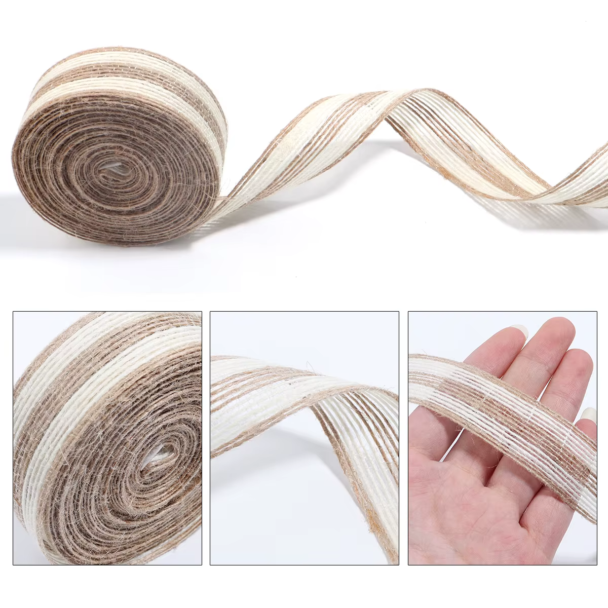 Rouleau de ruban en toile de Jute naturelle