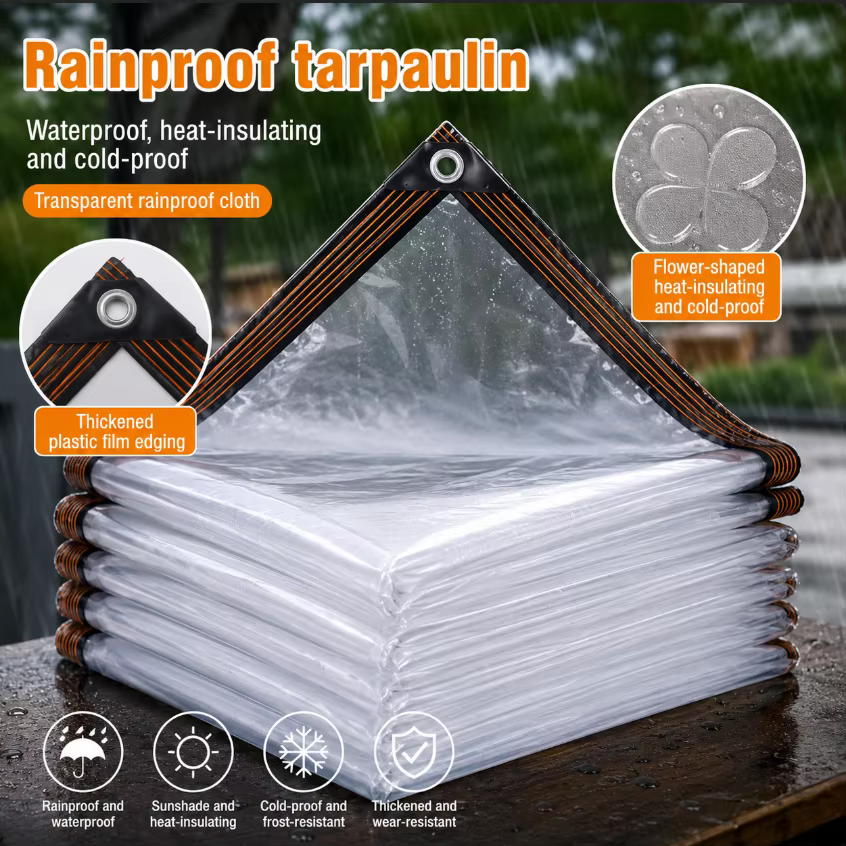 Bâche imperméable avec film plastique épaissi et bordure renforcée