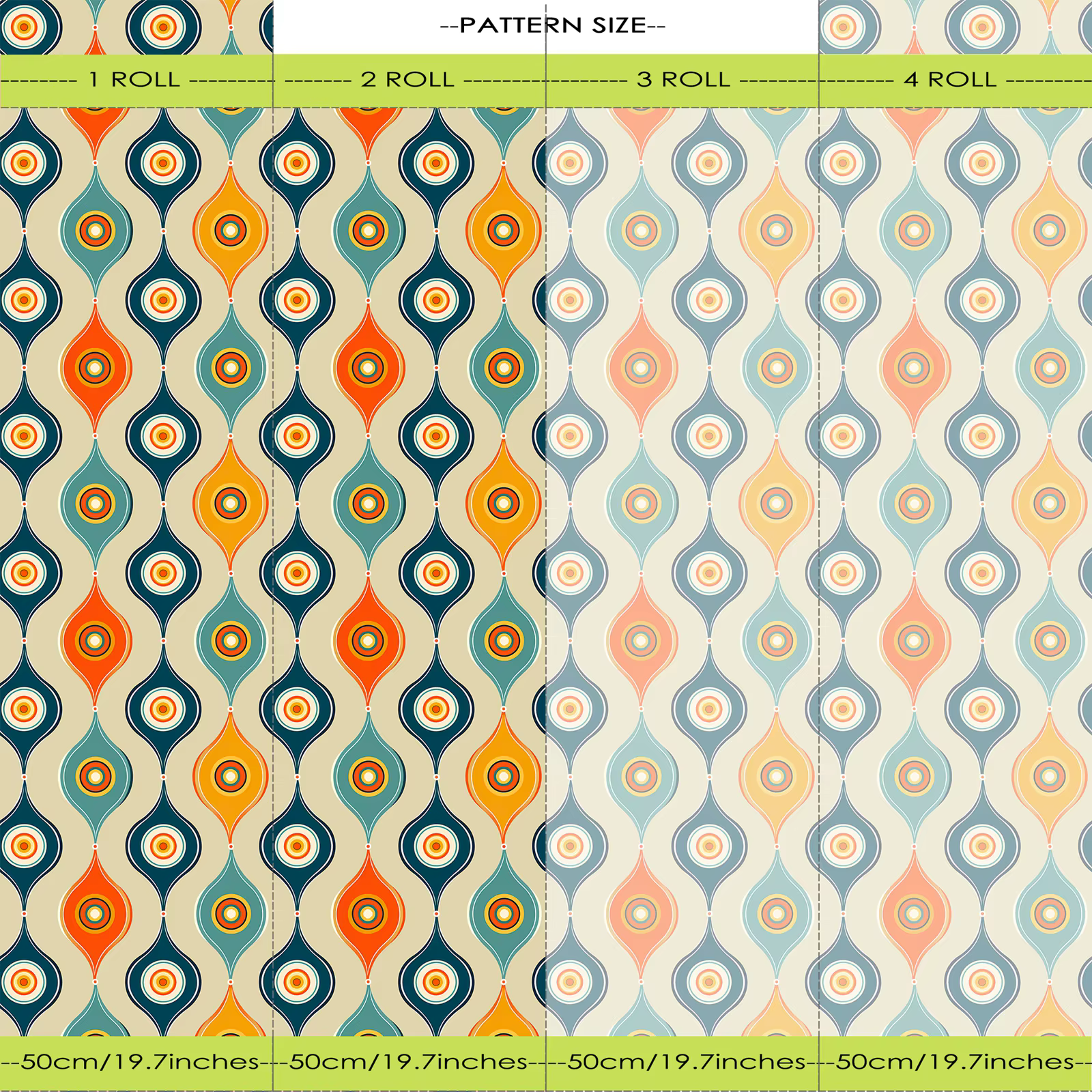 Papier peint circulaire coloré vibrant pour mur