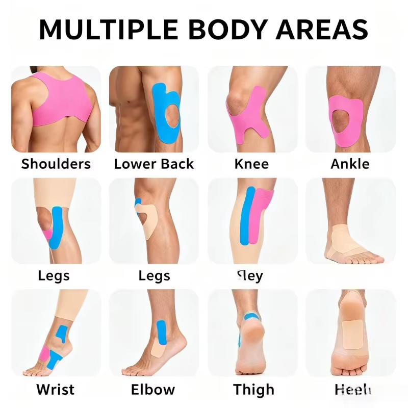 Bande de kinésiologie sportive imperméable, autocollants de protection musculaire, bandage athlétique pour la récupération, soulagement de la douleur, tennis, gym