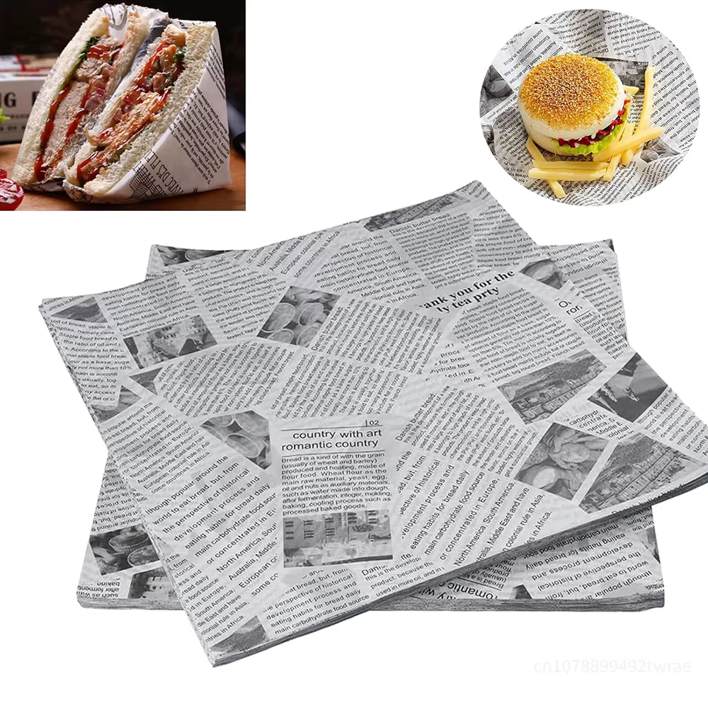 100 pièces Air Fryer Papier Alimentaire 22x22 cm Papier Cuisson Frites Burger Pizza jxSandwich Papier Gras Papier D'emballage
