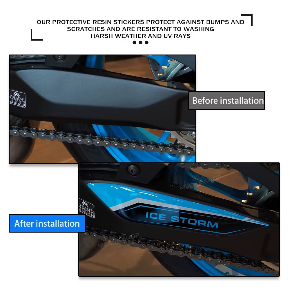 Protection de bras oscillant de moto pour MT07 MT-07 2025, autocollants époxy 3D MT 07, accessoires