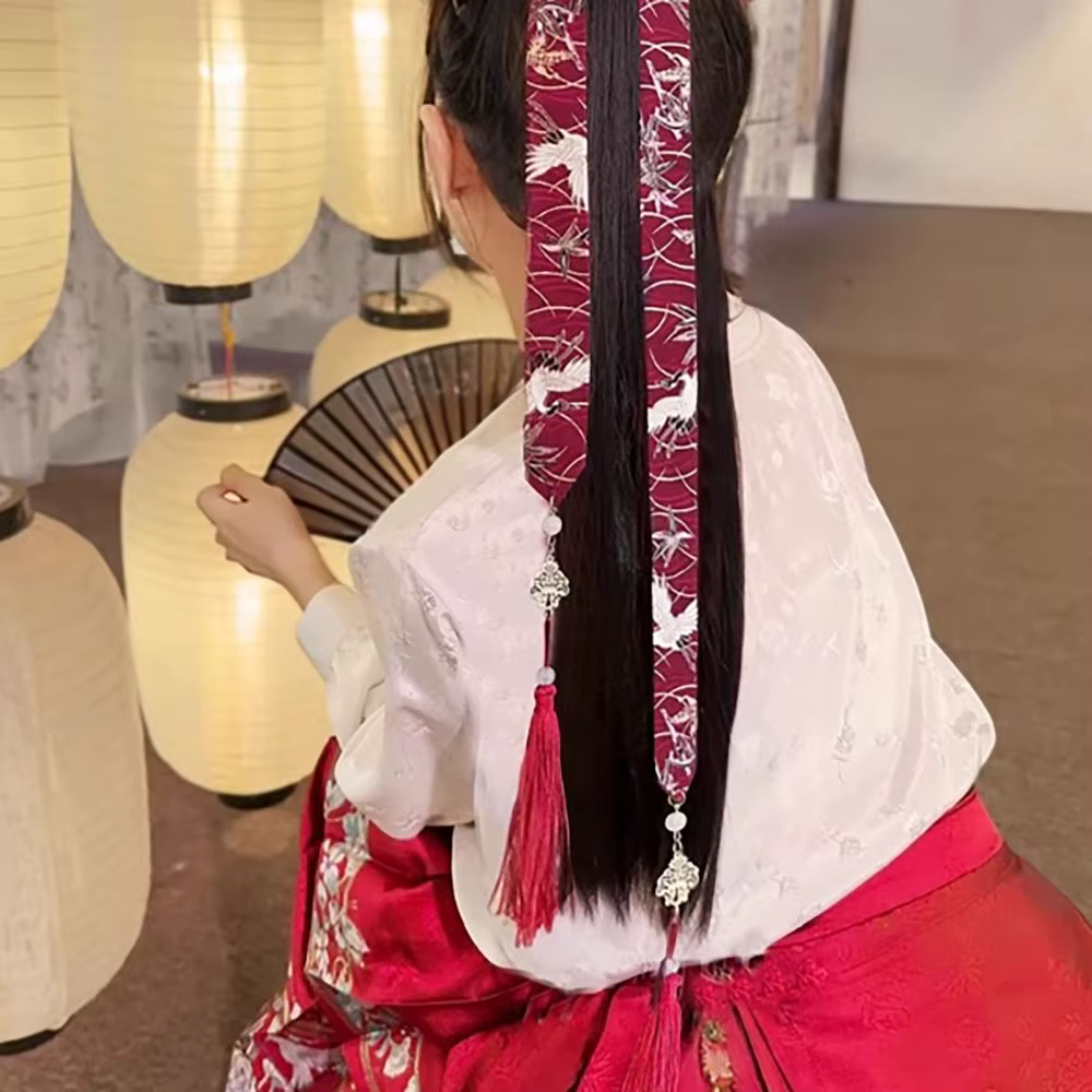Sangles de cheveux longs à glands rétro, rubans de cheveux de style chinois, nœud, ornement de cheveux, coiffure, bandeaux Hanfu chinois, accessoires pour cheveux