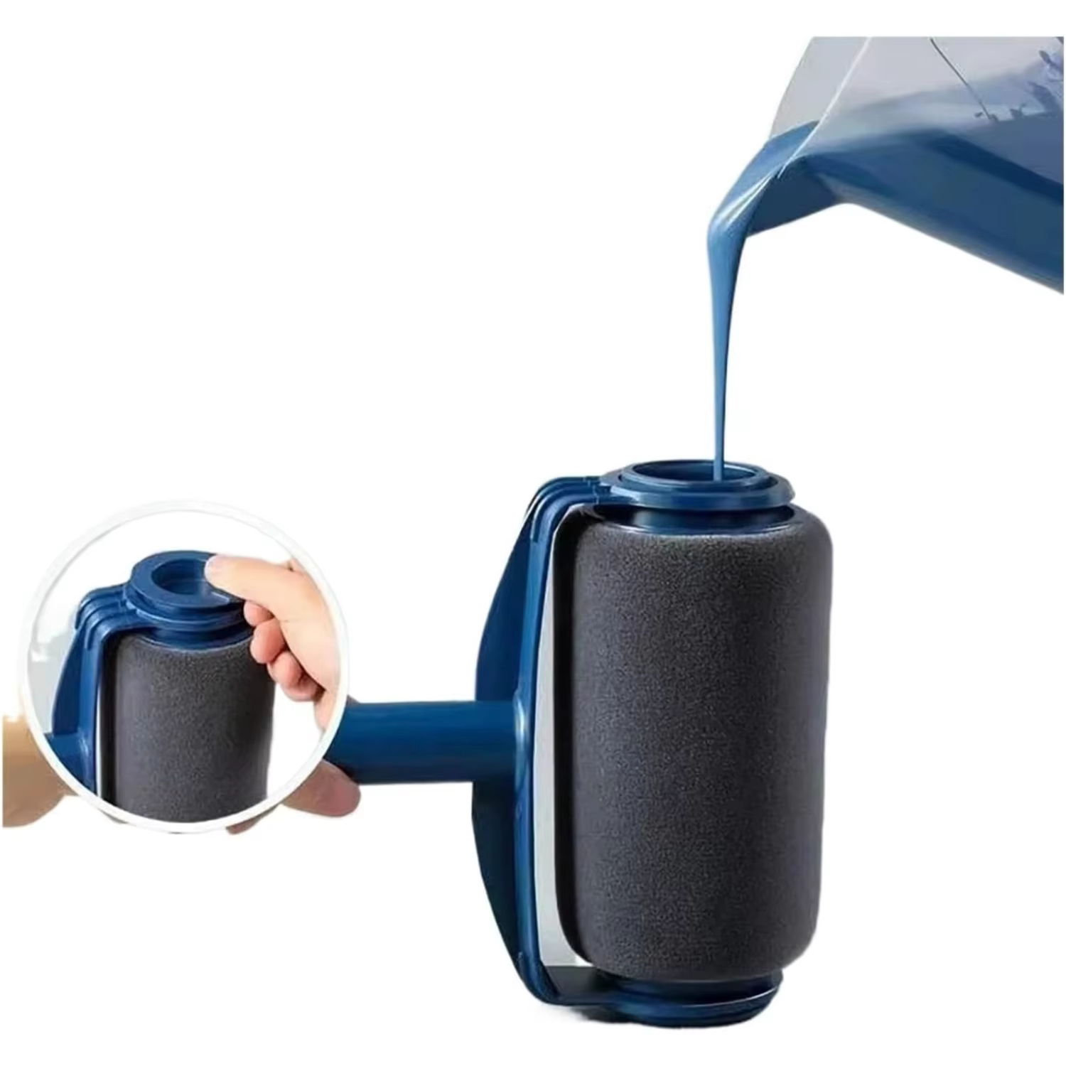 Rouleau de peinture rechargeable facile à remplir avec rangement intégré pour peindre les murs