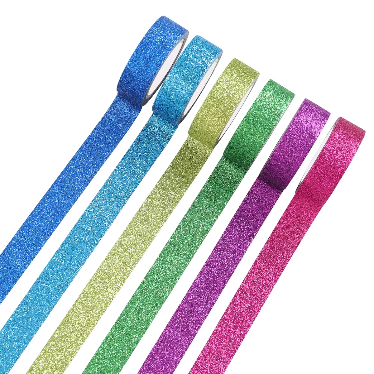 Ensemble de 12 rouleaux d'autocollants à paillettes colorées