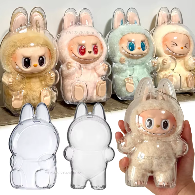 Étui de protection Transparent pour poupée Labubu V1 V2 V3, coque anti-poussière pour Labubu 4.0, boîte de rangement, accessoires de poupées