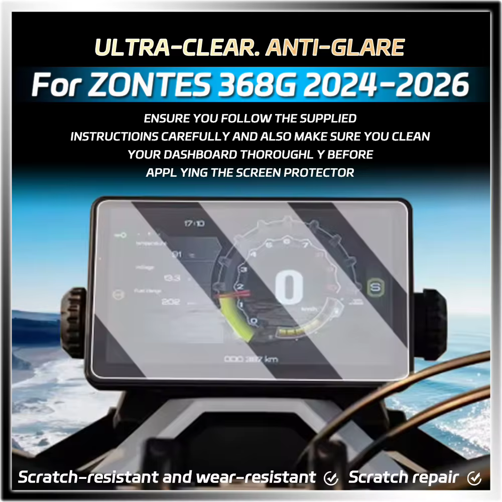 Protection d'écran pour tableau de bord ZONTES 368 G 368g 2024-2026, anti-huile, anti-rayures, films de protection d'écran TFT pour moto ZT368G