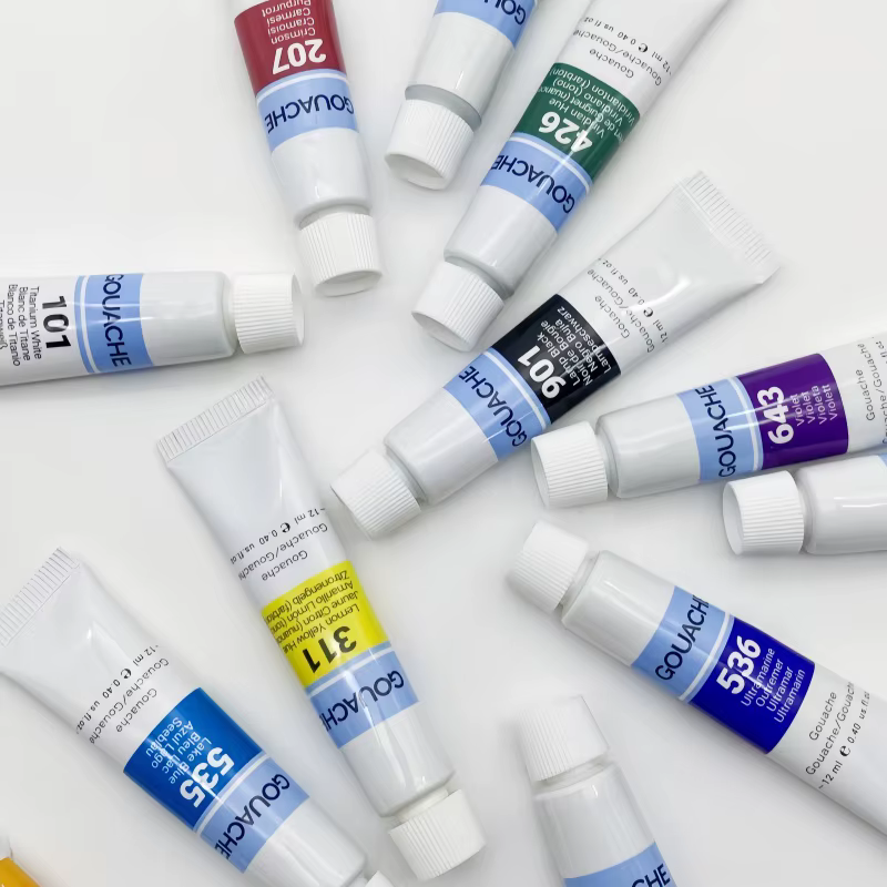 12 couleurs/24 couleurs Gouache peinture ensemble boîte Art