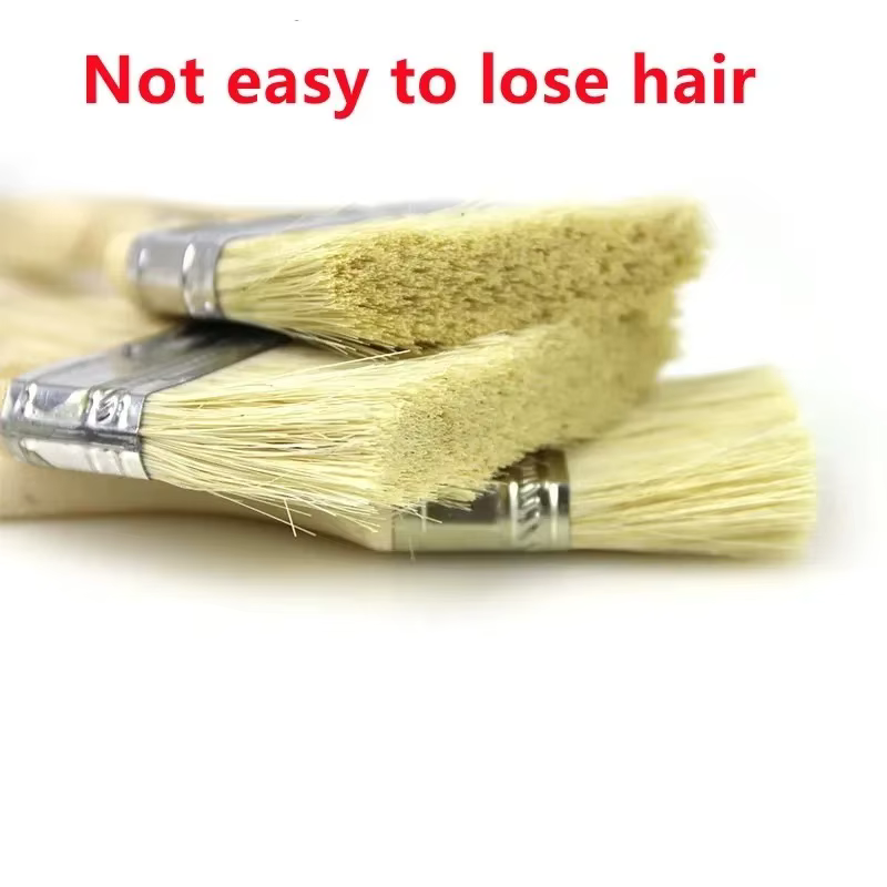 5 pièces pinceau manche en bois brosse pour barbecue 1/2/4/5/6 pouces pinceaux de peinture à cheveux doux pour mur et