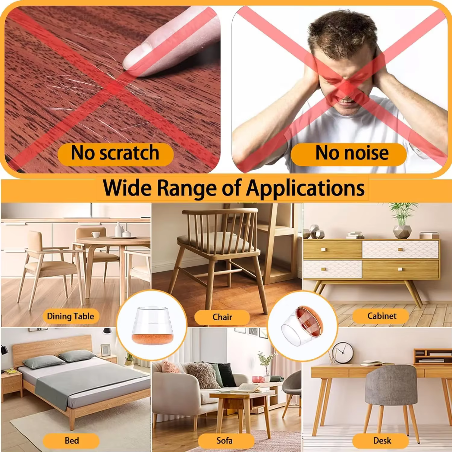 Capuchons de protection des pieds de chaise et de Table