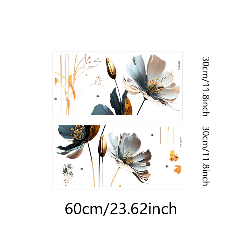 Autocollant mural de fleurs magnifiques pour décoration de fond de salon