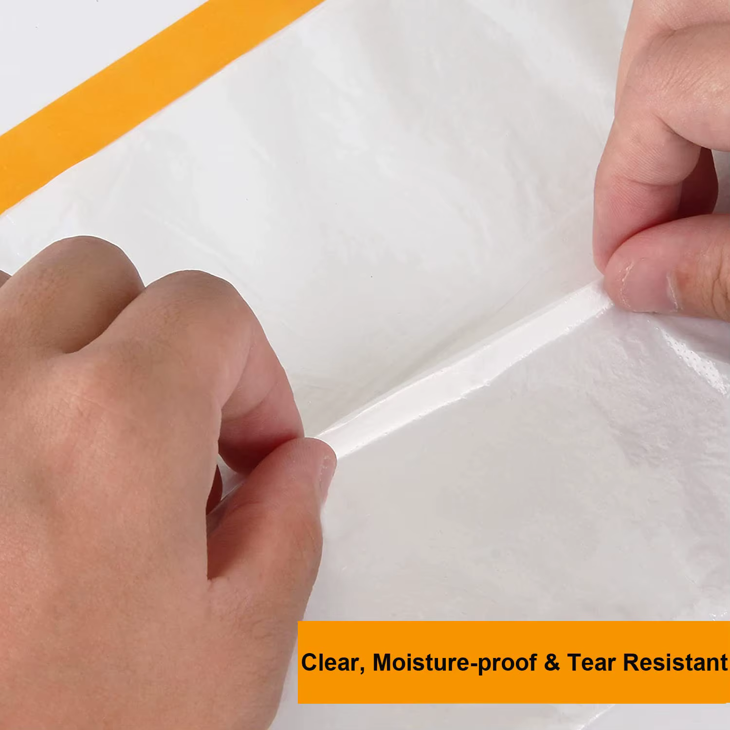 Film de masquage pré-adhésif en feuille de plastique transparent