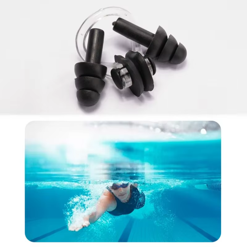 Ensemble pince-nez et bouchons d'oreilles en silicone pour la natation, protection contre l'entrée d'eau et l'aspiration d'eau, équipement de natation/plongée en apnée