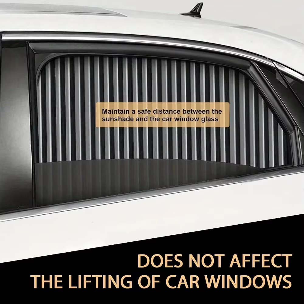 Pare-soleil pour fenêtre de voiture à glissière lisse, en tissu durable et pratique, isolation thermique, protection UV