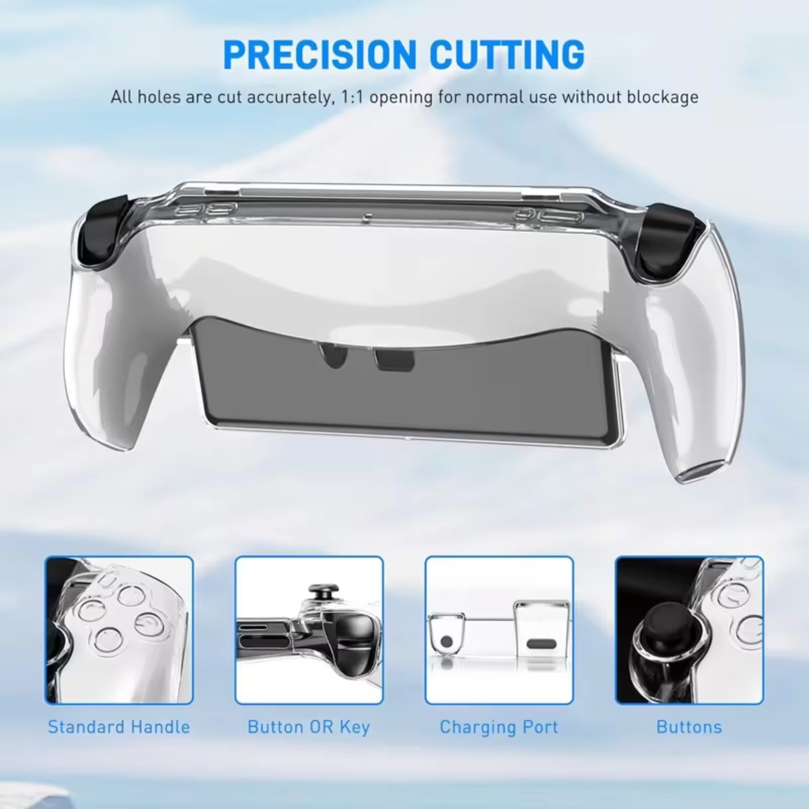 Étui de protection transparent pour PS5 Portal, coque rigide transparente, anti-rayures, protection complète, accessoires de jeu