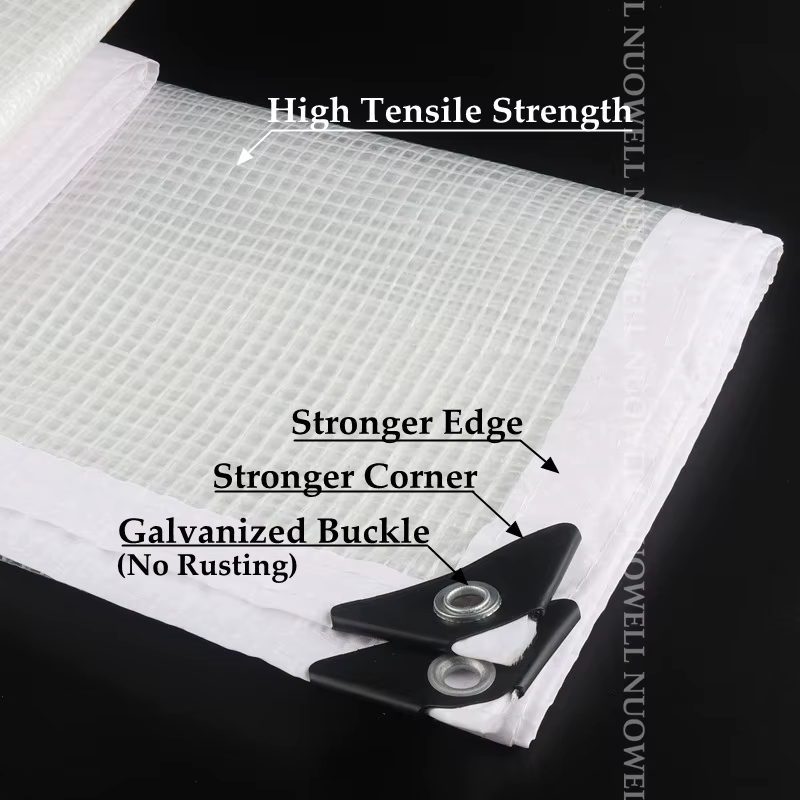 Couverture de bâche PE renforcée de 0.33mm Film imperméable pour terrasse balcon plantes abri Camp tente voiles d'ombrage visibles
