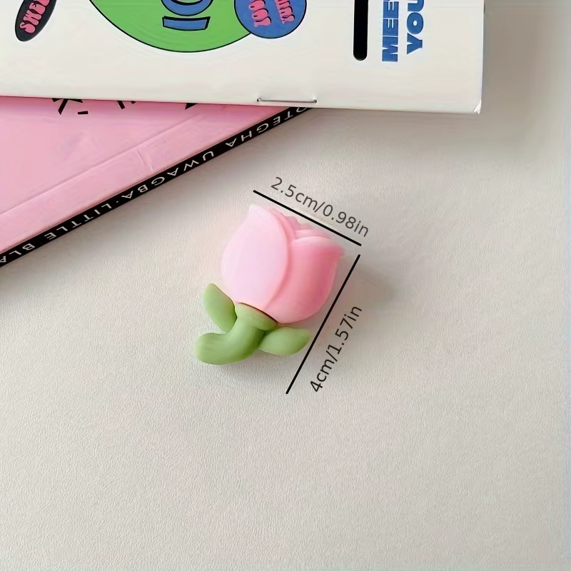 Protecteur de câble conçu en forme de fleur de tulipe, 4 pièces, protège et décorer le câble de données du téléphone, mignon et Durable