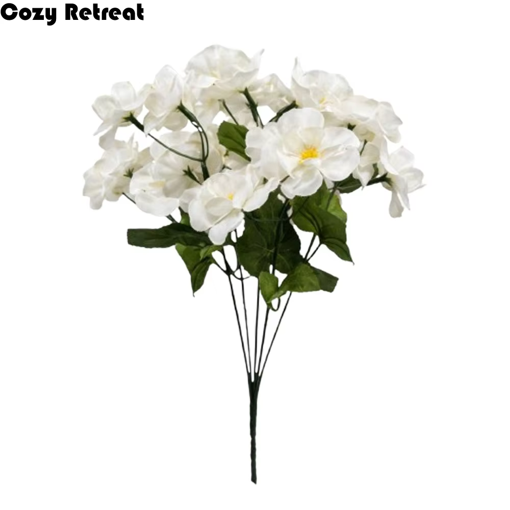 Fleurs artificielles réalistes de bégonia, protection UV, bouquet de mariée, fleurs de bégonia en soie, arrangement floral, couronne de festival
