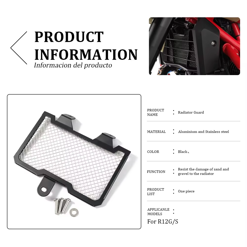 Protection de radiateur moto R12 G/S, grille de protection de radiateur, protection de refroidisseur d'huile pour BMW R 12 G/S R12GS 2026 2025