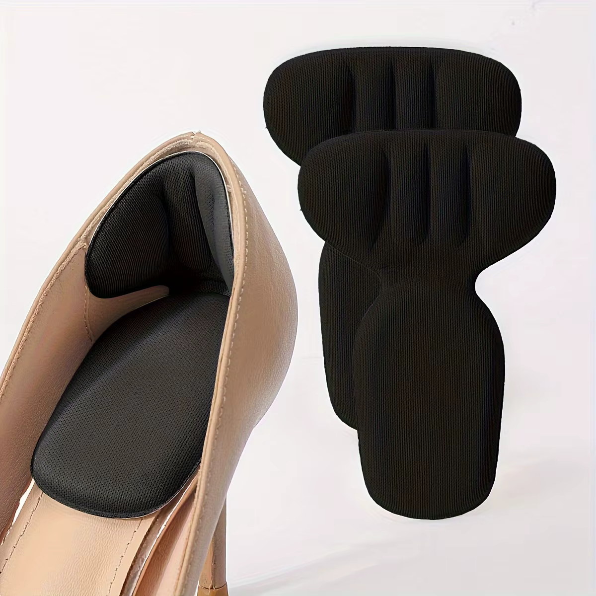 Coussinet de talon et bonnet de talon en mousse épaisse en forme de T à double couche – Doux, respirant, antidérapant, durable, confortable à porter dans les talons hauts