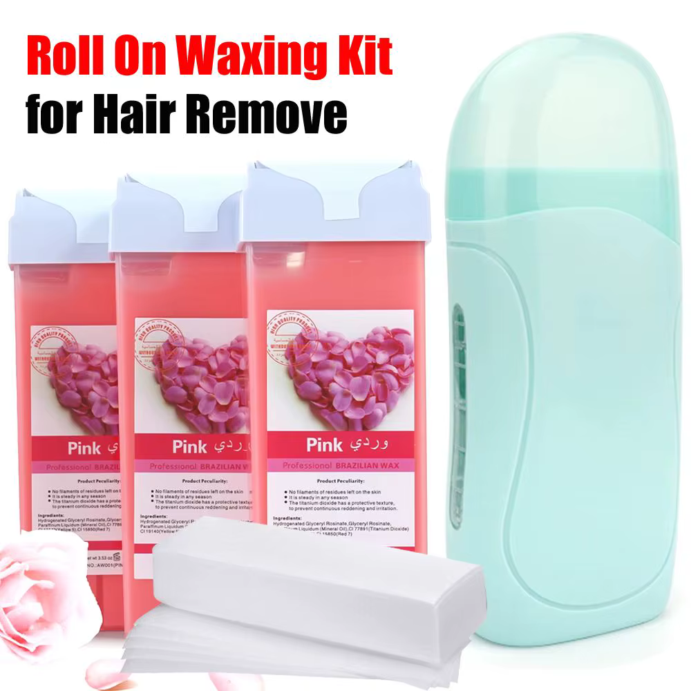 Kit d'épilation unisexe 2026 : Crème dépilatoire roll-on, chauffe-cire à cartouche, équipement et outils de chauffe-cire
