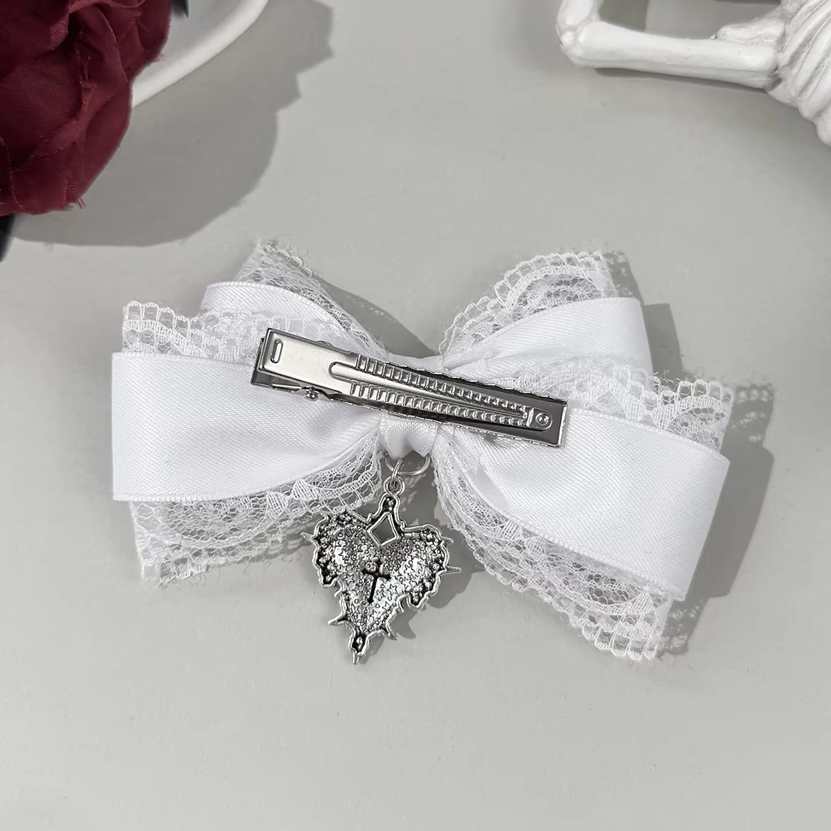 Pince à cheveux gothique Style Lolita, nœud en ruban noir, pinces à cheveux à la mode pour filles, coiffure de haute qualité