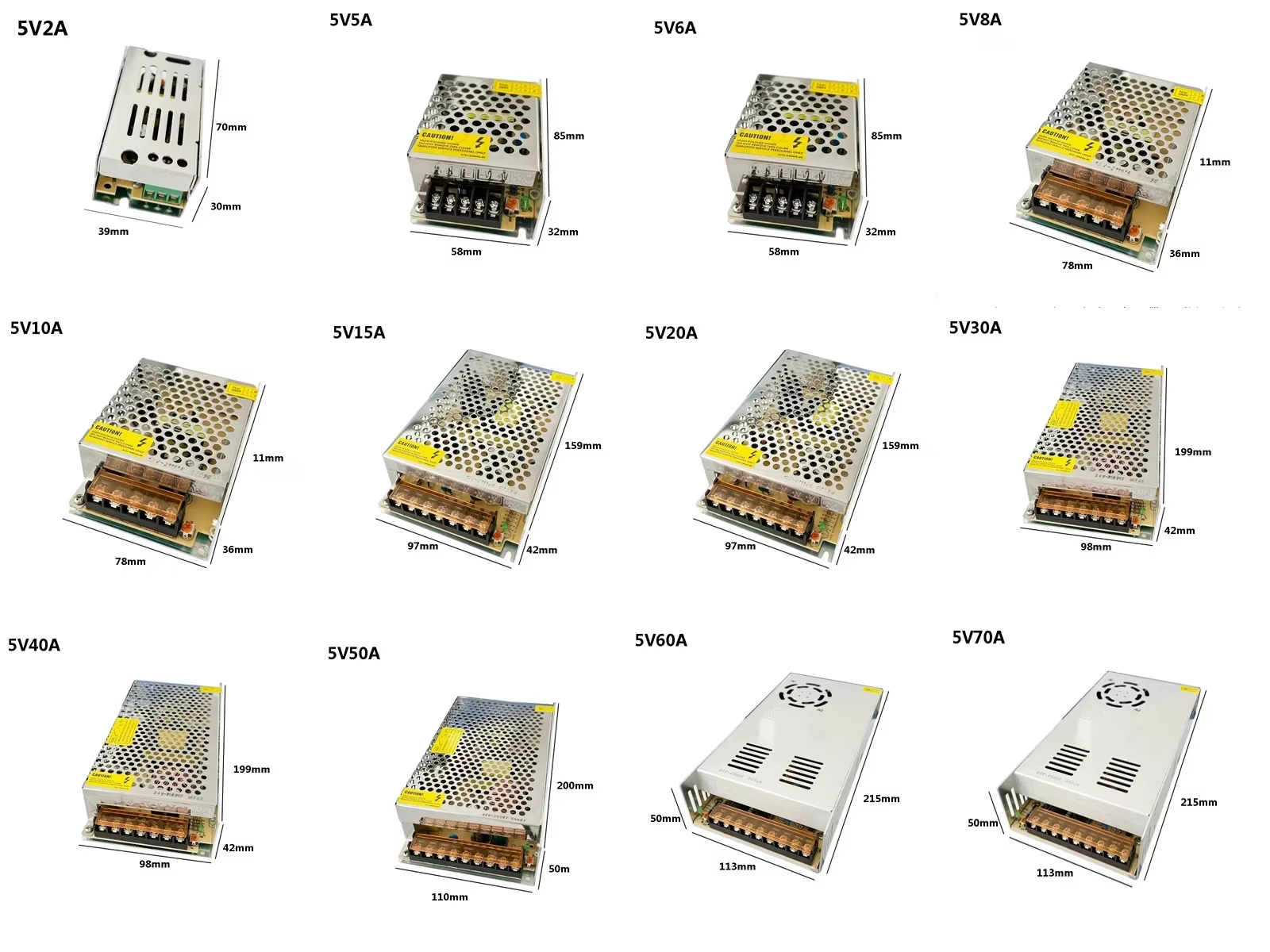 Adaptateur d'alimentation pour bandes LED AC-DC 100-240V à 5V 12V 24V 36V 1A 2A 3A 5A 10A 20A 30A, transformateur d'alimentation à découpage SMPS