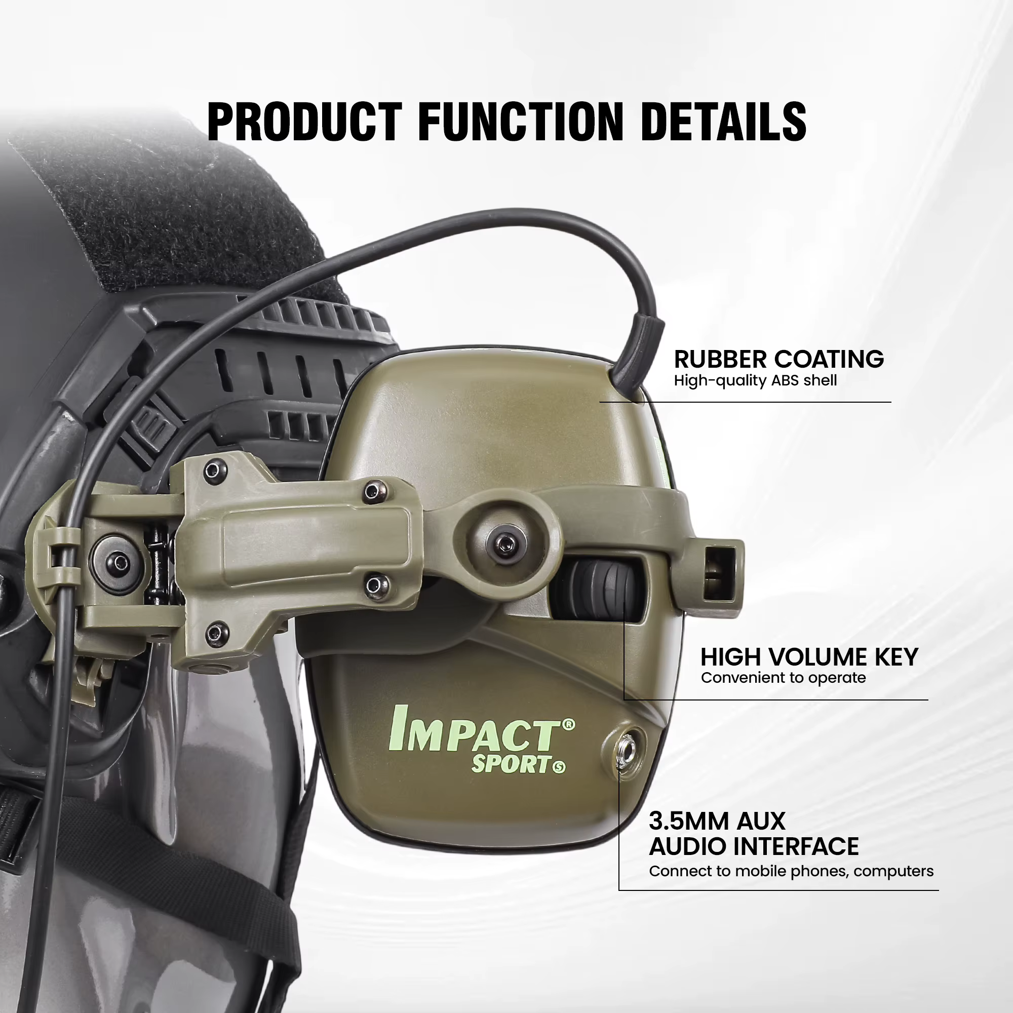 Impact Sport casque de tir électronique casque monté Ver chasse pick-up réduction du bruit Protection auditive casque tactique