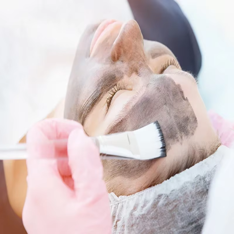 Brosse à masque à poignée transparente