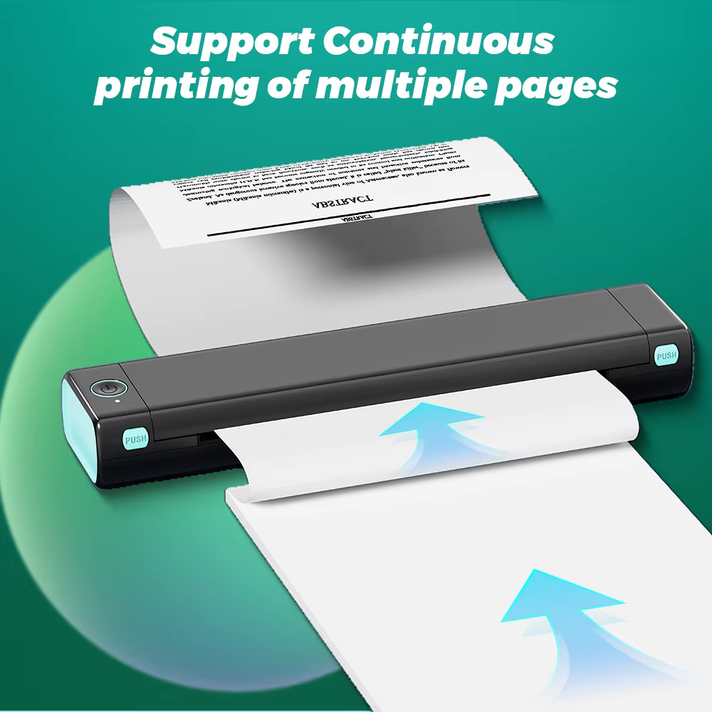Phomemo A4 imprimante thermique papier lettre papier continu à séchage rapide adapté pour M832/M833/M834/M835 imprimante Portable 2 rouleaux