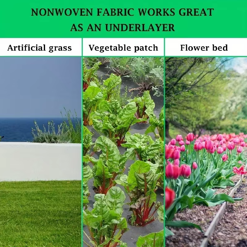 1 rouleau de tissu de paysage de jardin barrière contre les mauvaises herbes tapis de jardinage sur route de voiture robuste couverture de sol en polypropylène plante fleur végétale