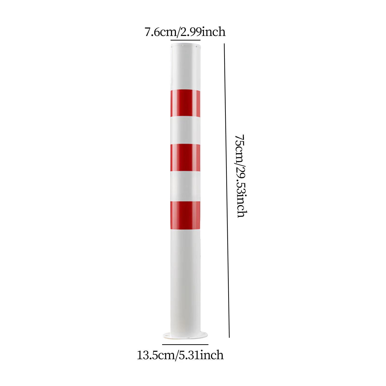 Borne de stationnement de protection rouge et blanche, 75cm de H, pour hôtels, trottoirs, supermarchés, compétences résidentielles, stationnement