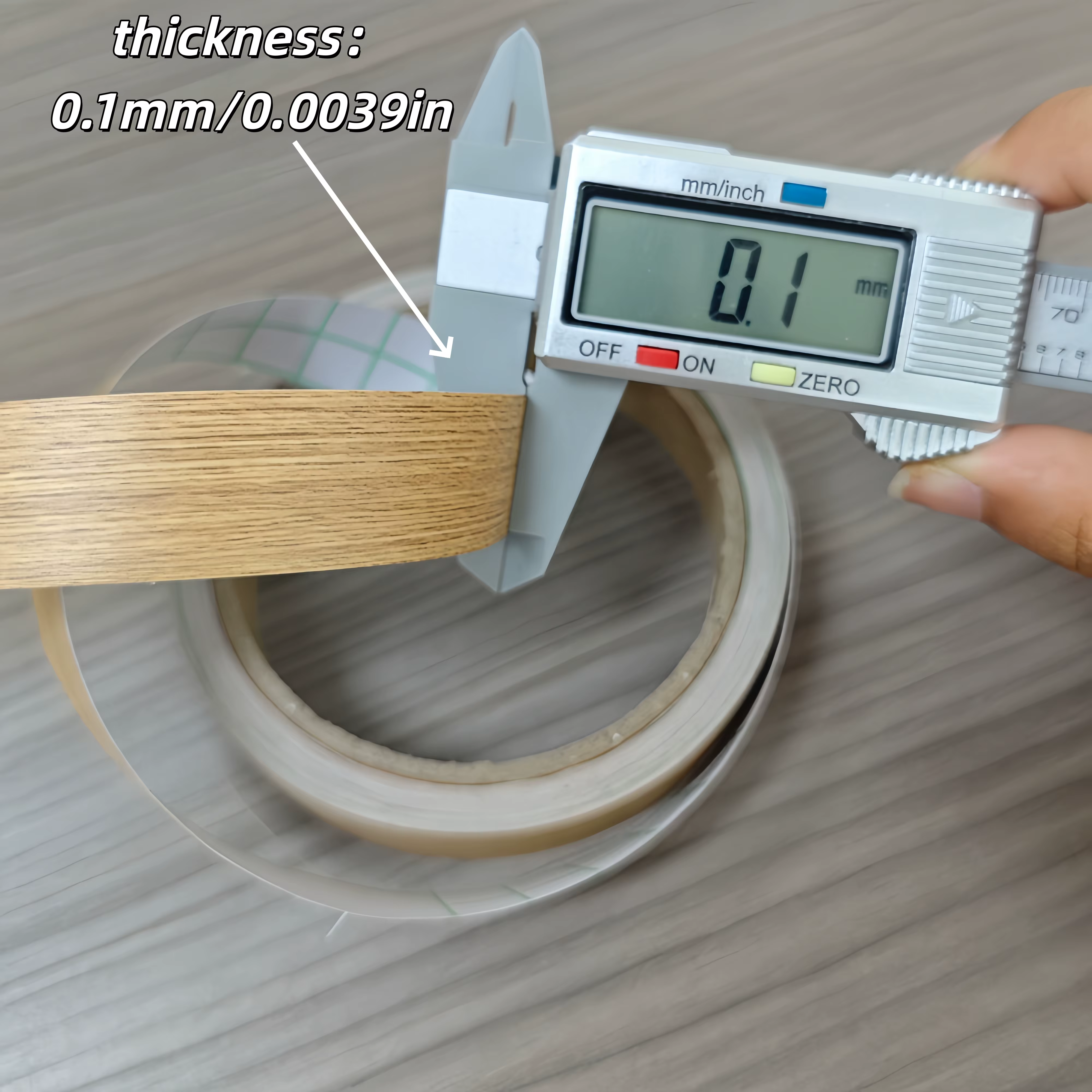 1 rouleau de ruban adhésif pour bordure en placage de bois