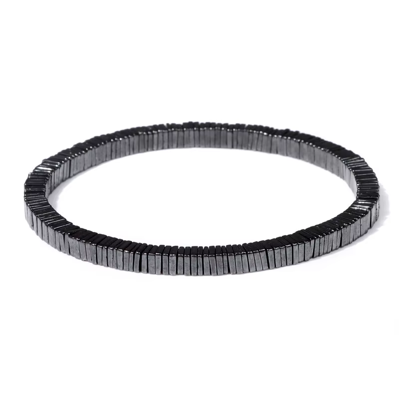 Bracelet en hématite pour hommes, perte de poids, perle d'hématite noire non magnétique, guérison, thérapie de santé, équilibre, bijoux cadeau