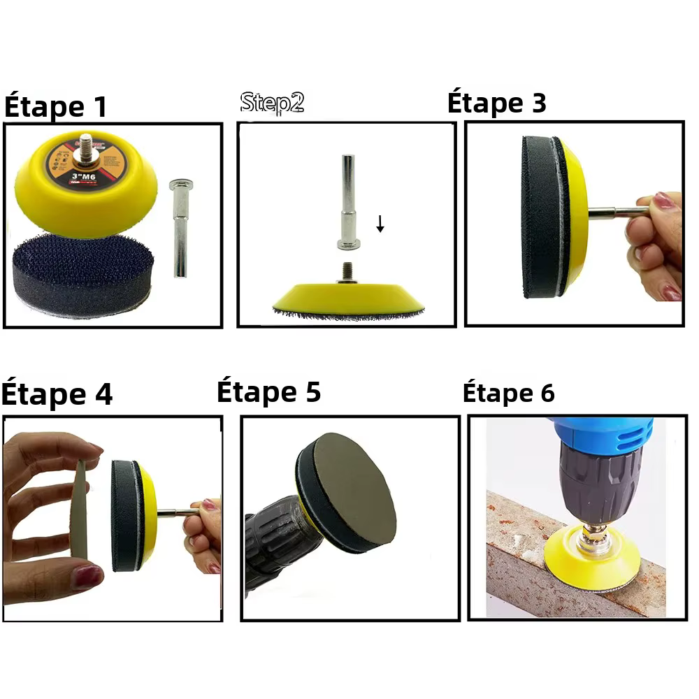 Kit de papier de verre de 3 pouces