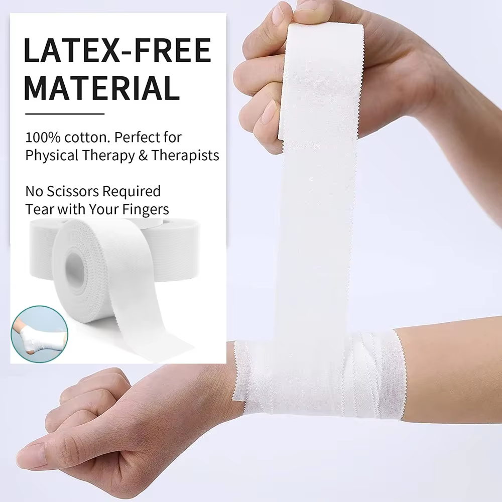 1 rouleau de ruban de sport autocollant blanc, adapté à la boxe, au football et au basket-ball avec fixation élastique des articulations et aux bandages