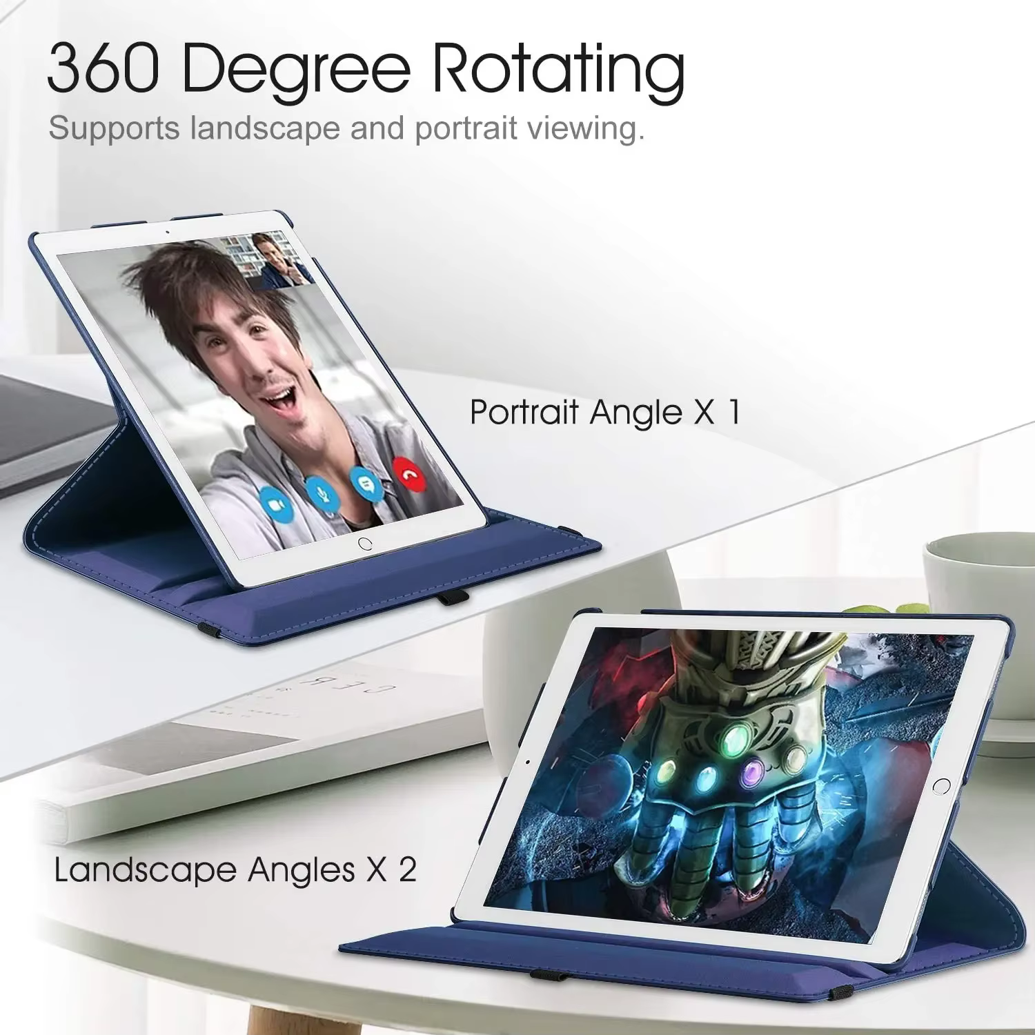Étui pour Apple iPad Pro 12.9 2015/2017 360 couverture intelligente rotative iPad Air 13 2024 2025 12.9 "2018-22 coque de tablette Funda en cuir PU