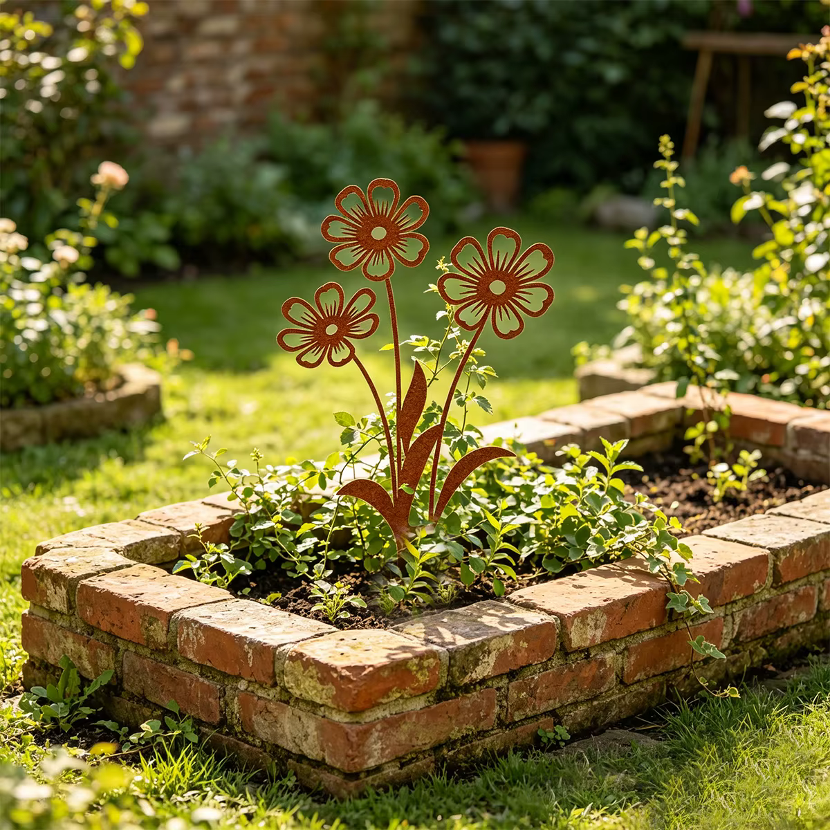 1 piquet décoratif de jardin en fer forgé