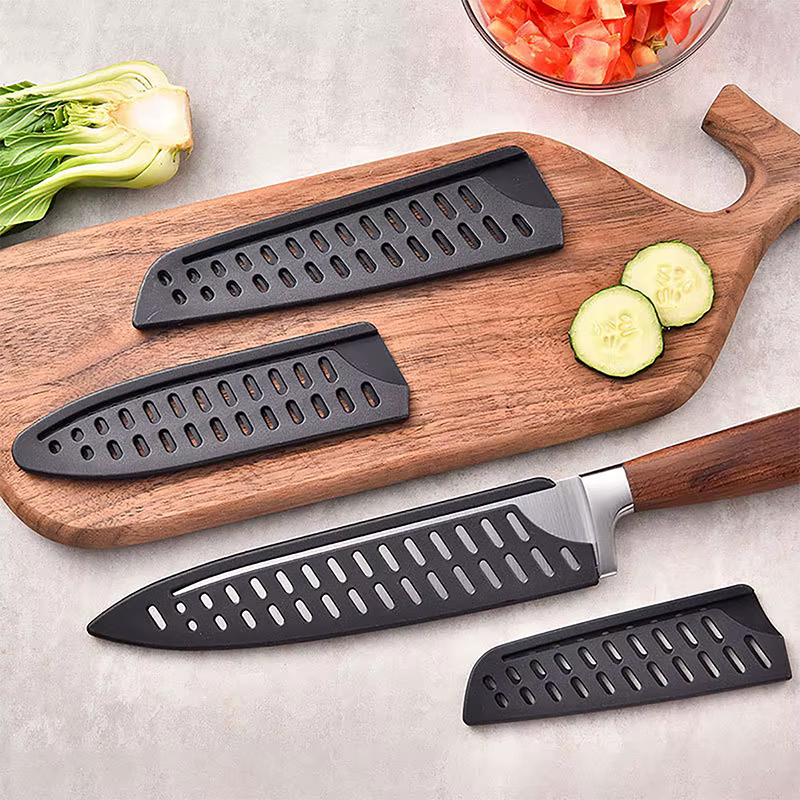 Couvre-couteaux en plastique noir, gaine de couteau de cuisine, protecteur de lame de couteau, étui de protection des bords, accessoires de cuisine