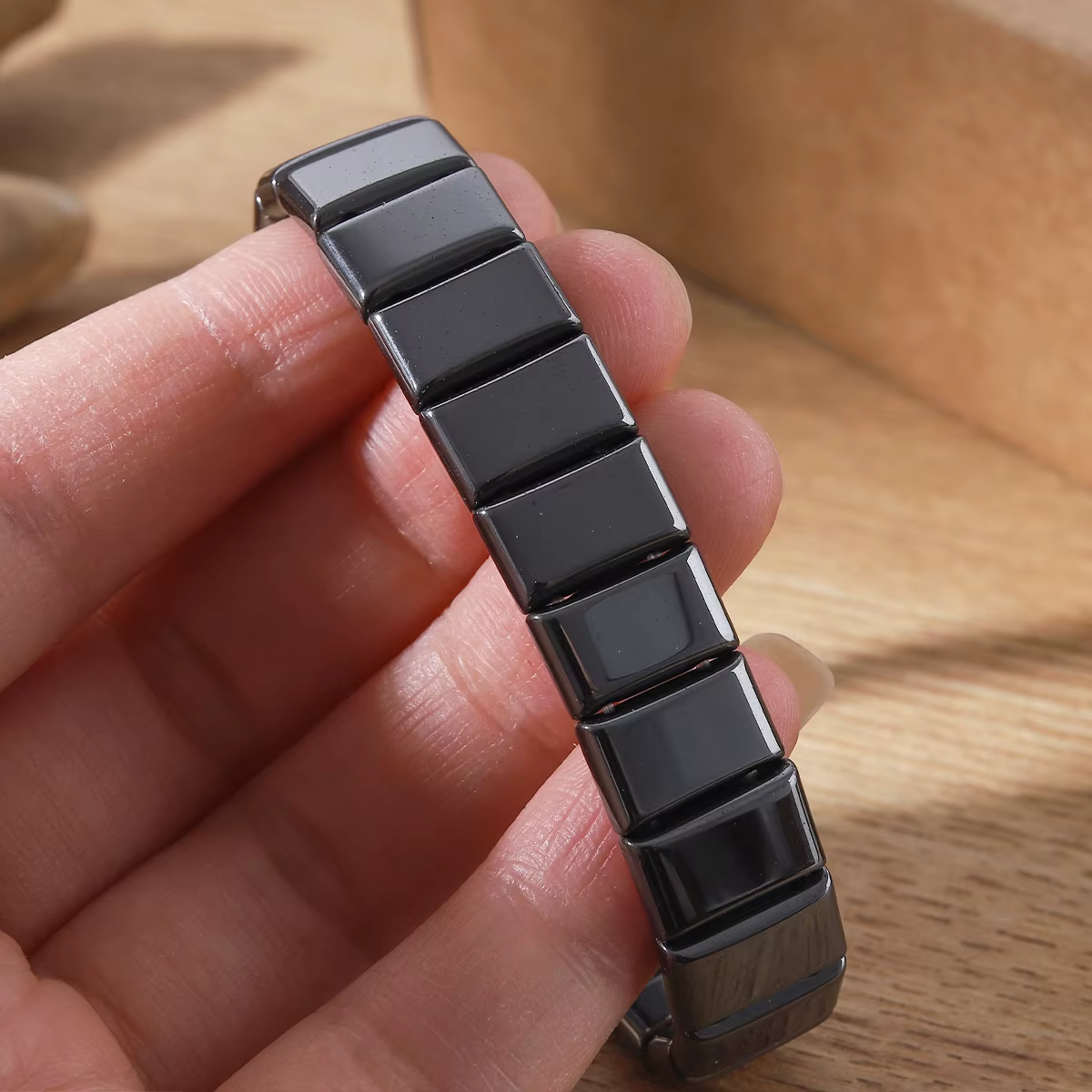 Bracelet en hématite pour hommes, pour retrouver votre confiance, en pierre d'hématite naturelle, perles extensibles, bracelets de guérison, bijoux cadeau