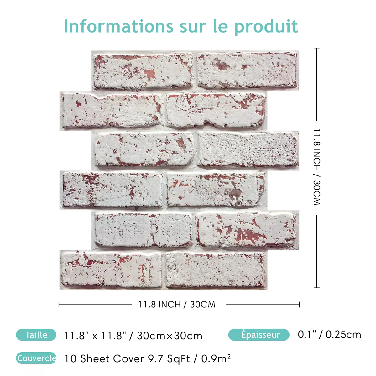 Panneau mural en fausse brique