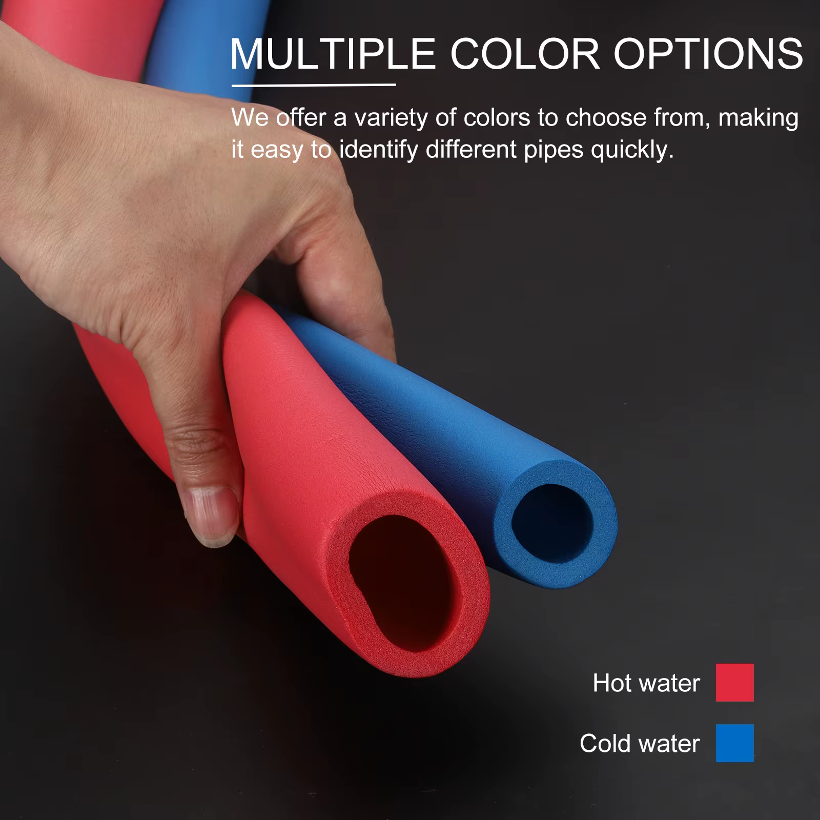 1/2Pc 1.8/2m tuyau isolation caoutchouc mousse hiver gel Protection Tube ignifuge pour eau climatisation