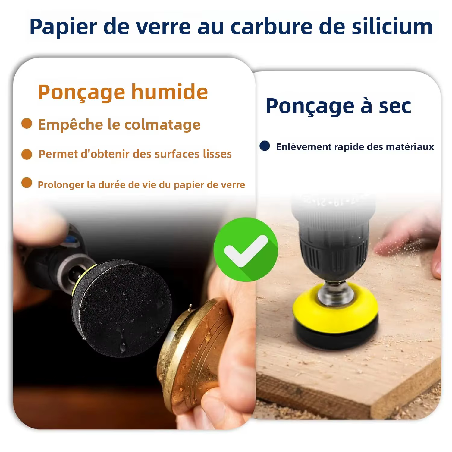 Disque de ponçage à crochet et boucle de 2 pouces