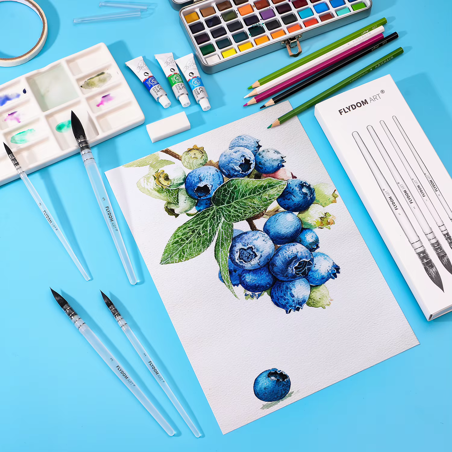 Ensemble de pinceaux d'aquarelle professionnels