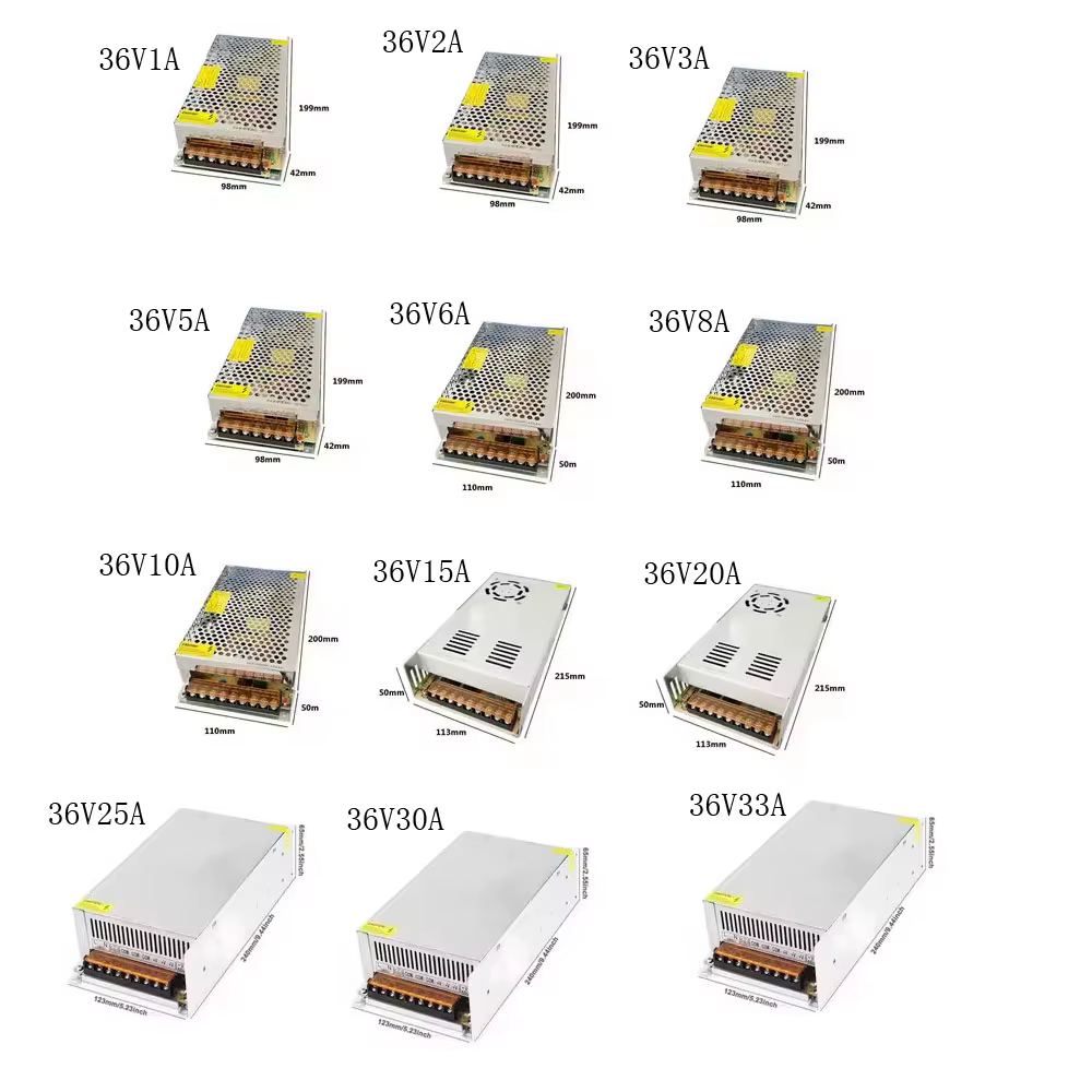 Adaptateur d'alimentation pour bandes LED AC-DC 100-240V à 5V 12V 24V 36V 1A 2A 3A 5A 10A 20A 30A, transformateur d'alimentation à découpage SMPS