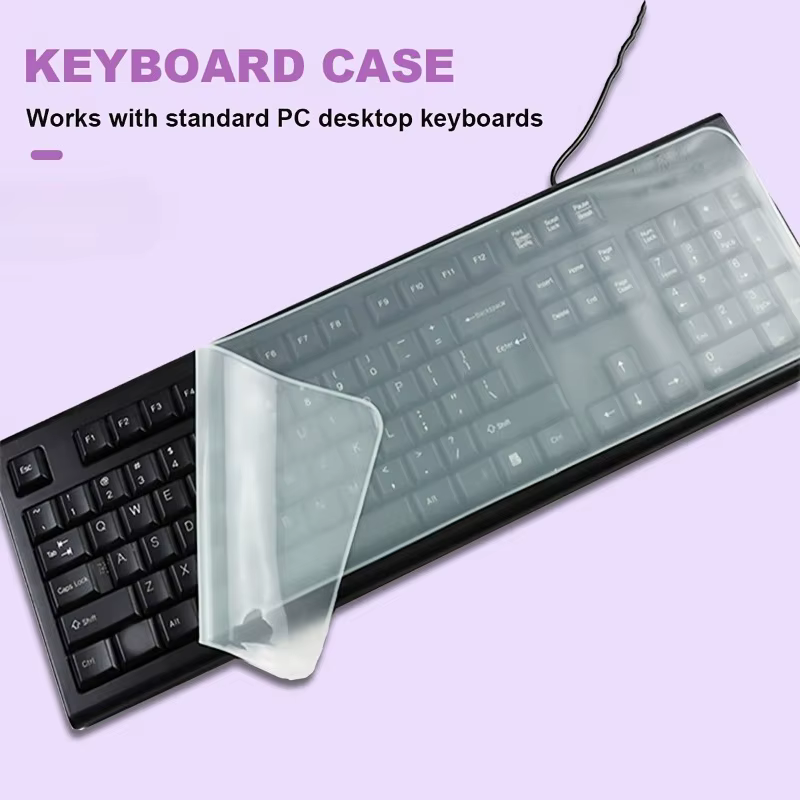 Housse de protection transparente ultra-fine pour clavier - Housse de protection standard pour clavier de bureau PC, imperméable et anti-poussière