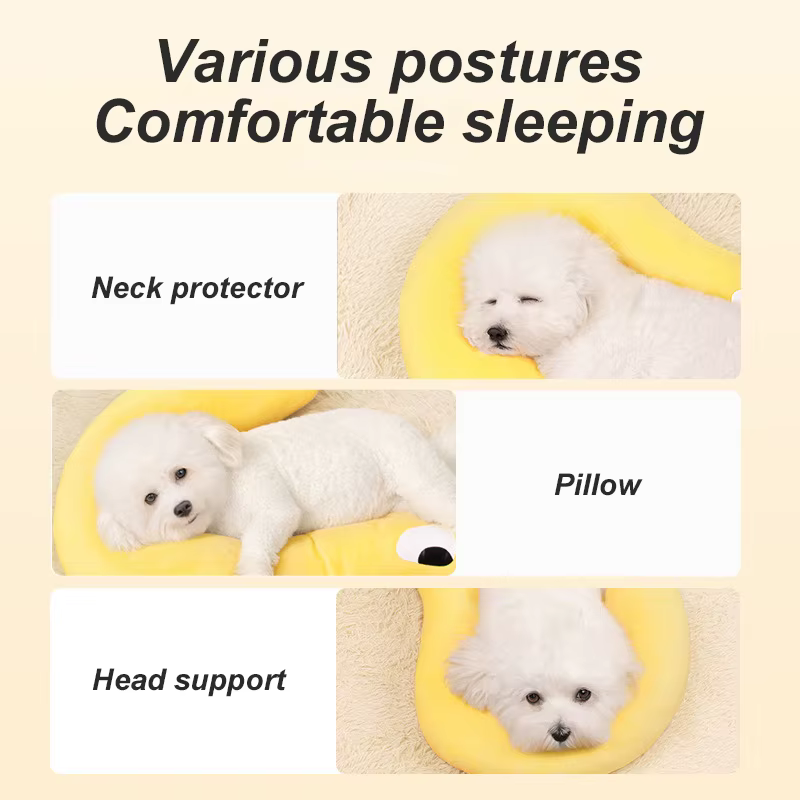 Petit oreiller d'hiver pour animaux de compagnie, protection du cou en forme de U, sommeil profond pour chiot, chaton, oreiller pour chiens et chats, appui-tête, fournitures pour animaux de compagnie