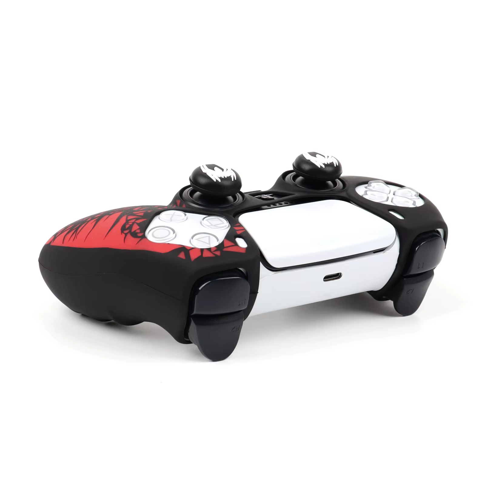 Pour étui de contrôleur PS5, housse en silicone souple 360 ° Protection complète, anti-poussière, anti-rayures, sans décoloration, avec capuchons de pouce